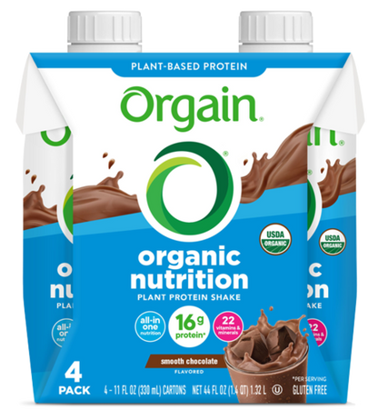 Vegan Organic Nutrition Shake Smooth Chocolate 4 Pack