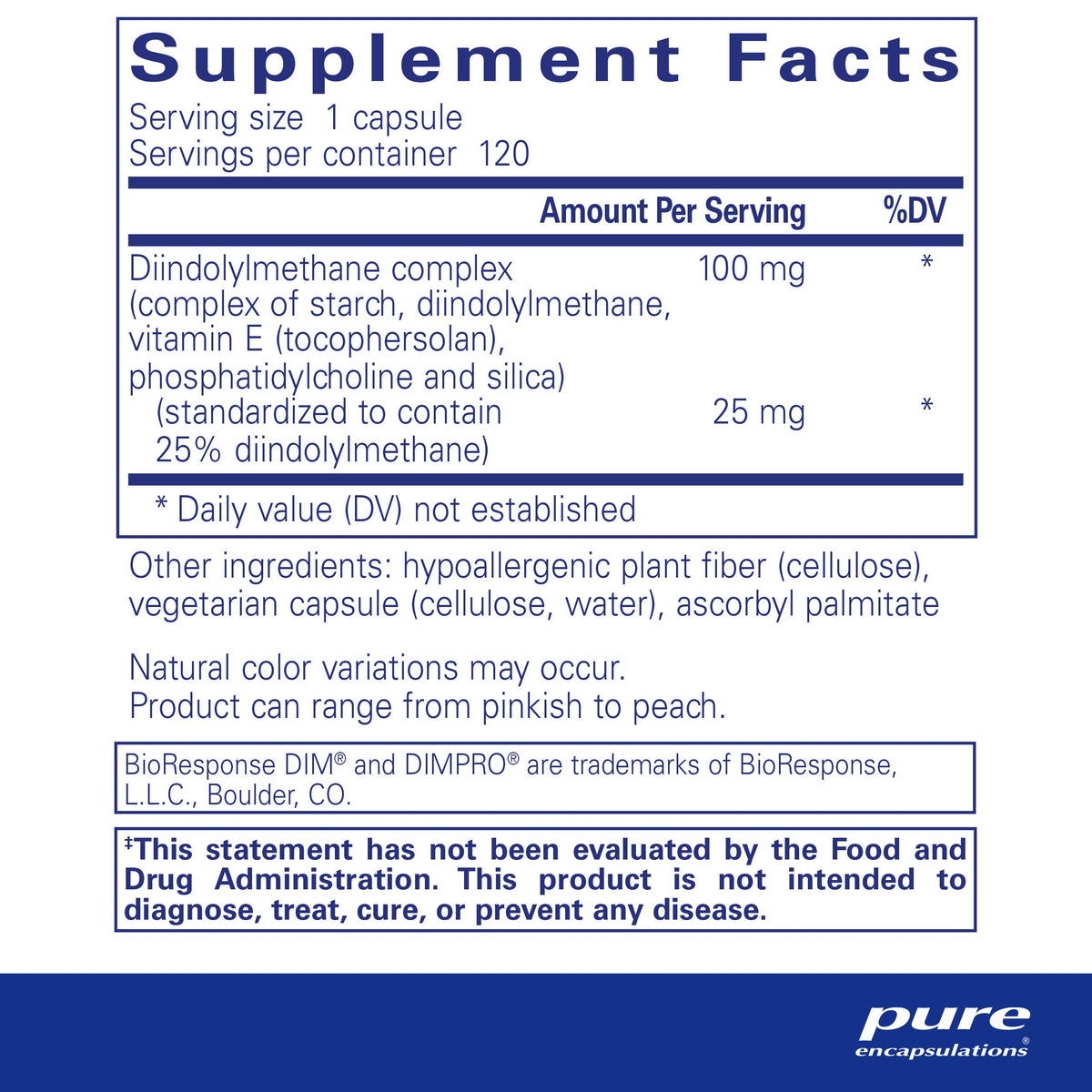 Dim Pure Pure Encapsulations DIM PRO® 100 – Moore's Compounding Pharmacy