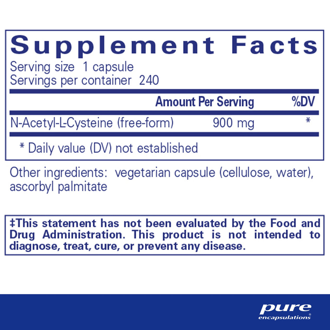 NAC (N Acetyl l Cysteine) 900 mg.