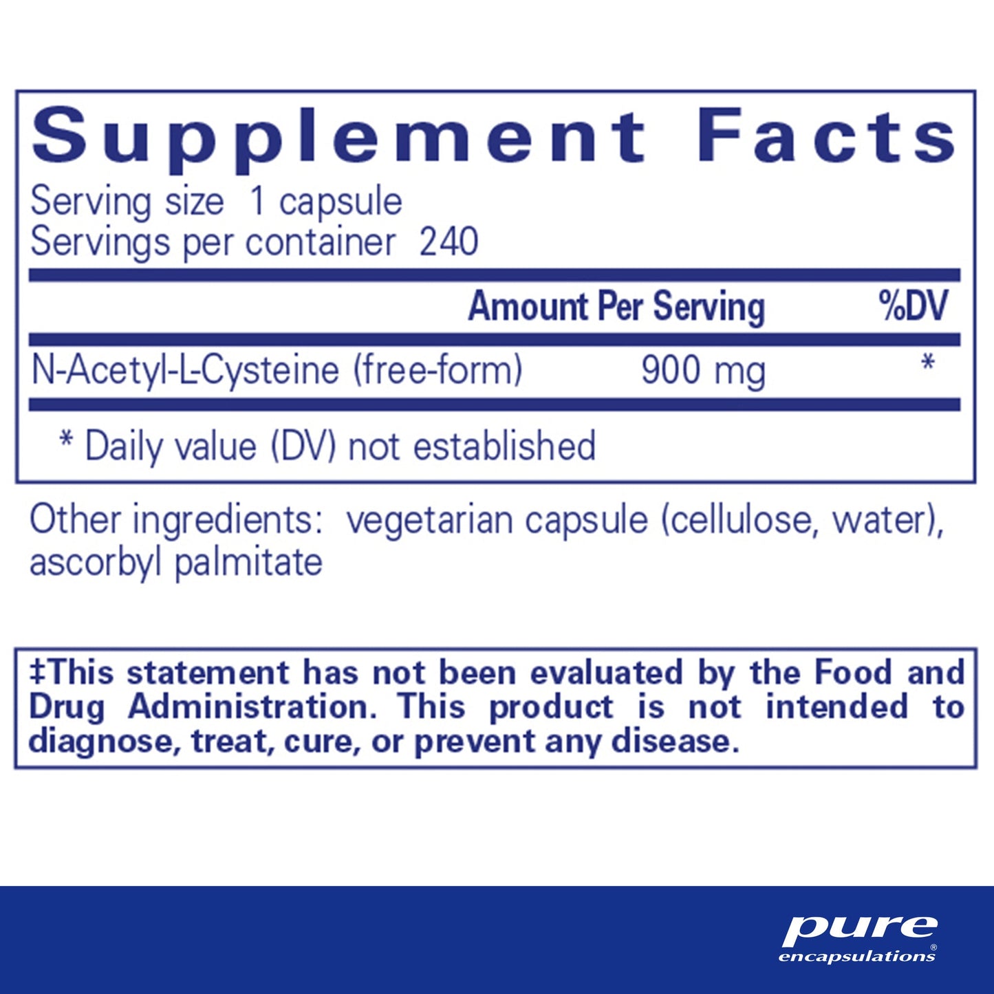 NAC (N Acetyl l Cysteine) 900 mg.